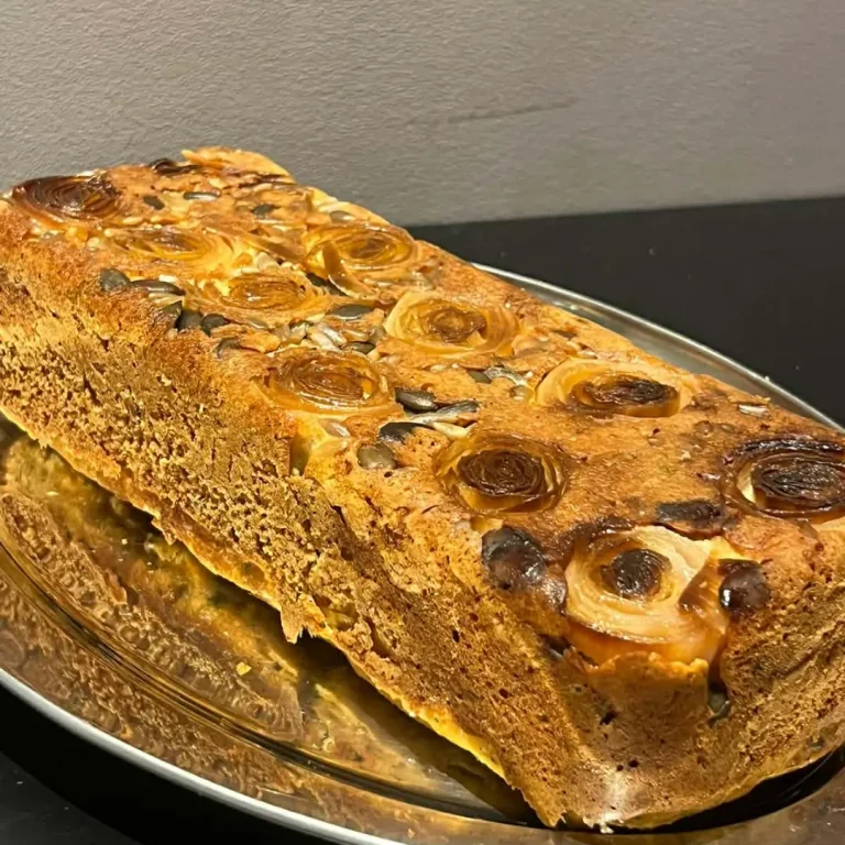 High-Protein Leek & Pumpkin Seed Savory Cake by Eylul
